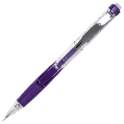 Twist-Erase Click Mechanical Pencil (0.9mm) Clear Barrel, Violet Grip (PD279TV)