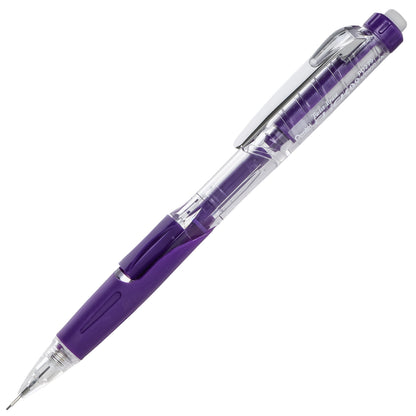 Twist-Erase Click Mechanical Pencil (0.9mm) Clear Barrel, Violet Grip (PD279TV)