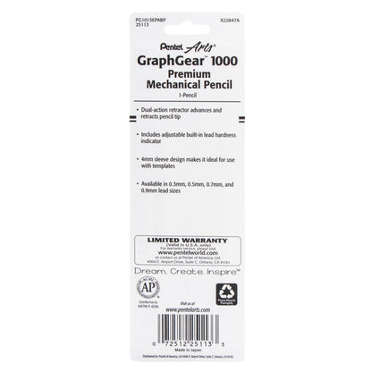 Pentel Arts GraphGear 1000 Automatic Drafting Pencil (0.3mm), 1-Pk (PG1013EPABP)