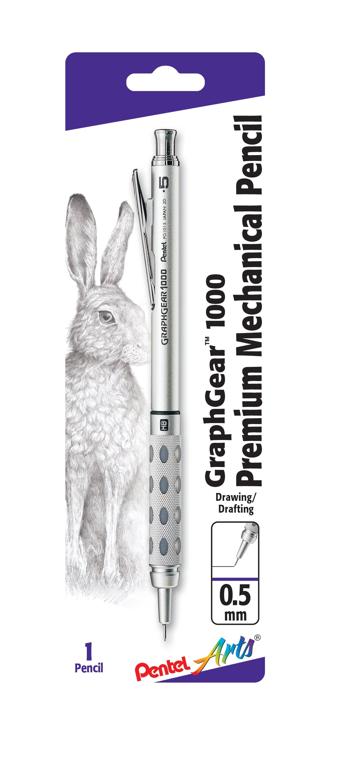 Pentel Arts GraphGear 1000 Automatic Drafting Pencil (0.5mm), 1-Pk (PG1015APABP)