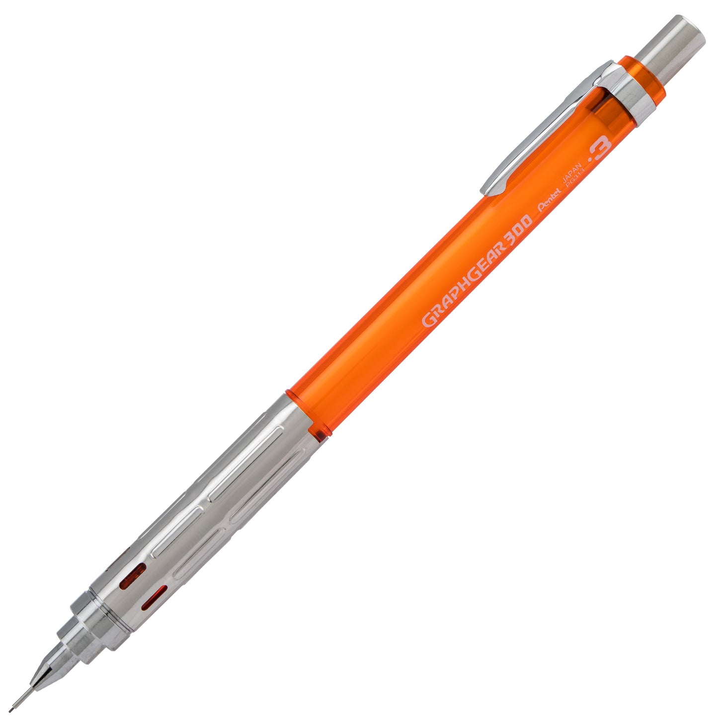 GraphGear 300 Mechanical Pencil, (0.3mm) Extra-fine line, Orange Barrel (PG313TF)