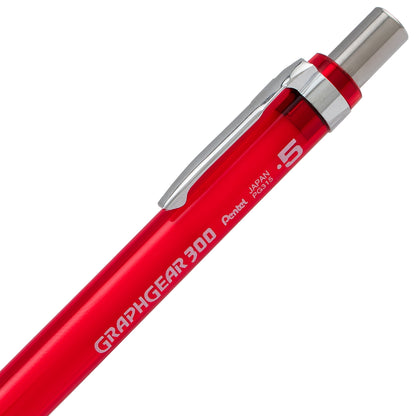 GraphGear 300 Mechanical Pencil, (0.5mm) Fine line, Red Barrel (PG315TB)
