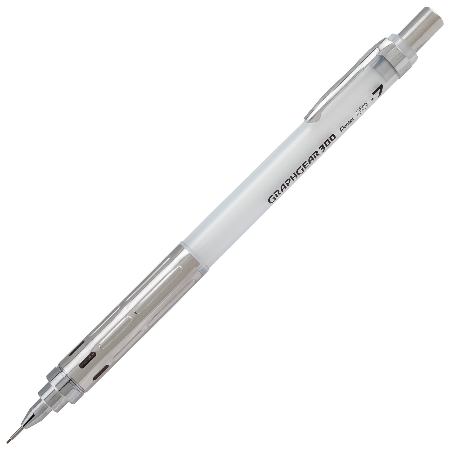 GraphGear 300 Mechanical Pencil, (0.7mm) Medium line, White Barrel (PG317TW)