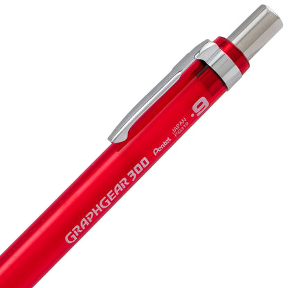 GraphGear 300 Mechanical Pencil, (0.9mm) Thick line, Red Barrel (PG319TB)