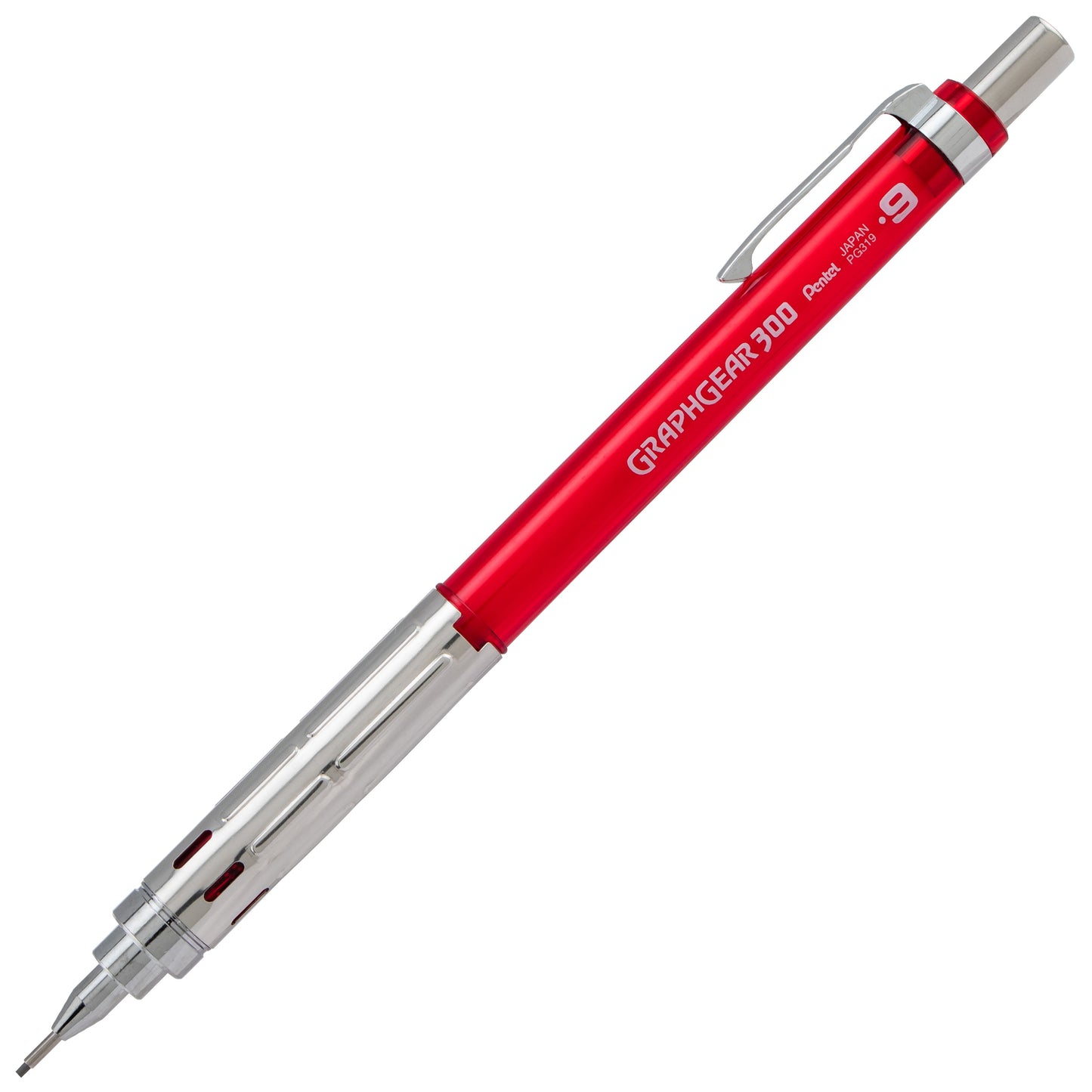 GraphGear 300 Mechanical Pencil, (0.9mm) Thick line, Red Barrel (PG319TB)
