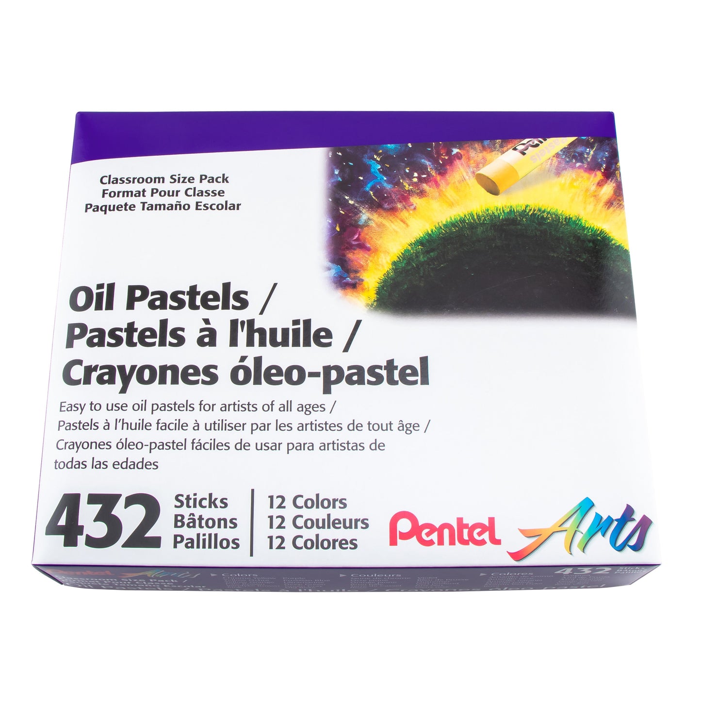 Pentel Arts Oil Pastels - 432 Piece Classroom Size Pack (PHN-12CP2)