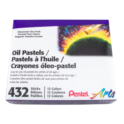 Pentel Arts Oil Pastels - 432 Piece Classroom Size Pack (PHN-12CP2)
