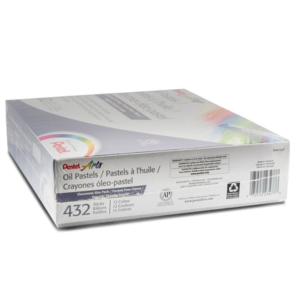 Pentel Arts Oil Pastels - 432 Piece Classroom Size Pack (PHN-12CP)