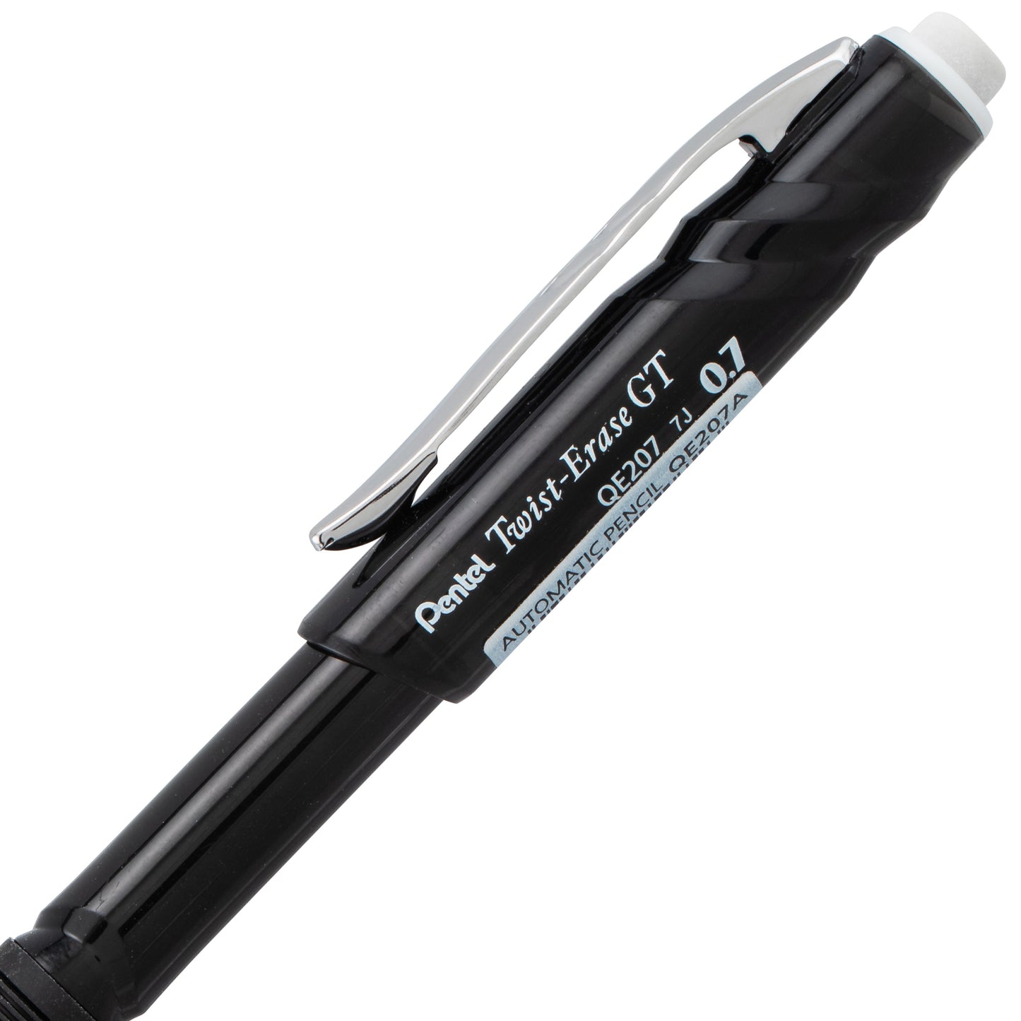 Twist-Erase GT (0.7mm) 1-CLICK Mechanical Pencil Transparent Black (QE207A)