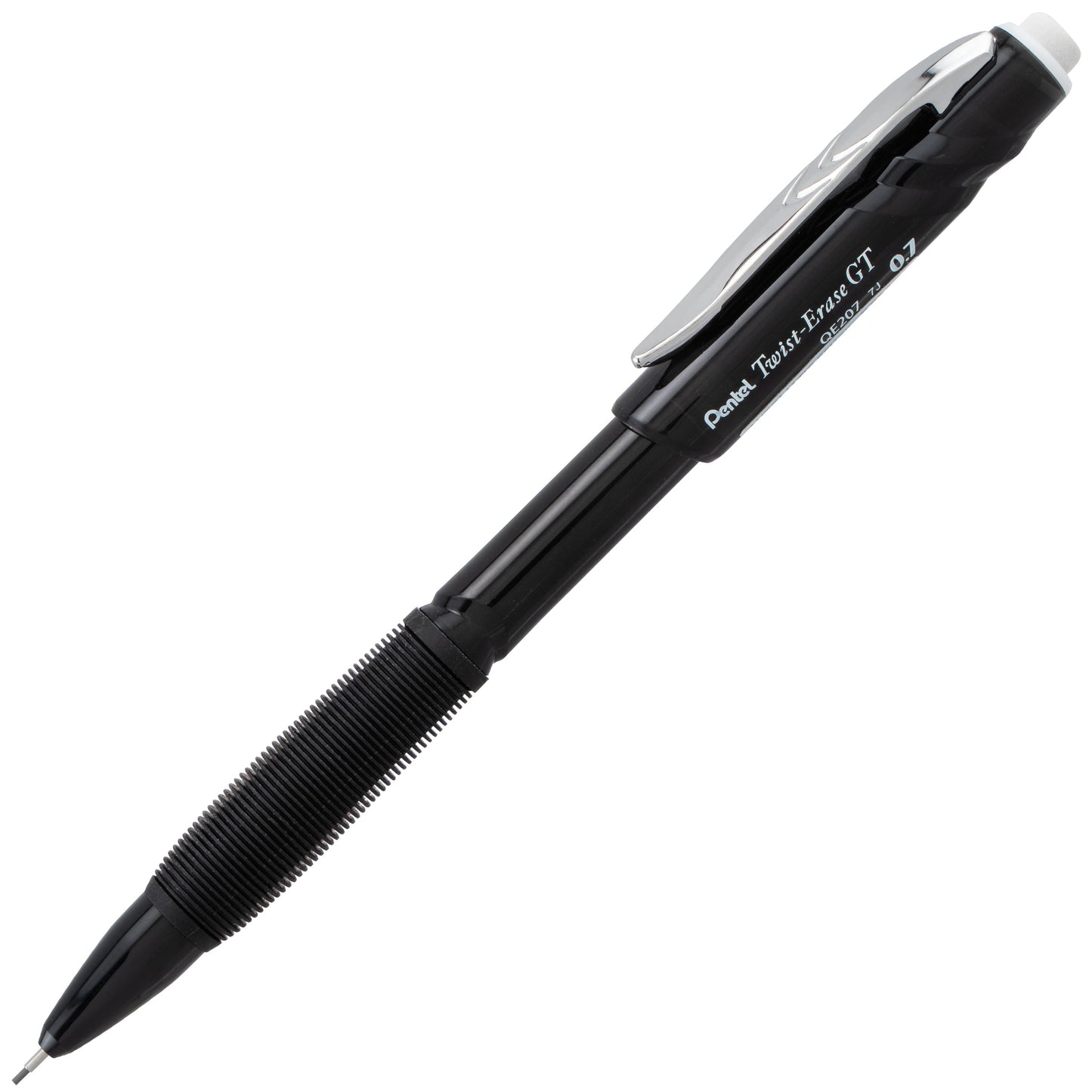 Twist-Erase GT (0.7mm) 1-CLICK Mechanical Pencil Transparent Black (QE207A)