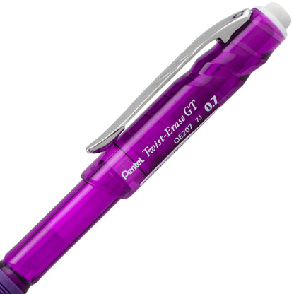 Twist-Erase GT (0.7mm) 1-CLICK Mechanical Pencil Transparent Purple (QE207V)