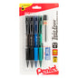 Twist-Erase EXPRESS Mechanical Pencil (0.5mm) Assorted Barrel Colors (A/A/C/D) 4-Pk, Lead + Small Block Eraser (QE415LZBP4)