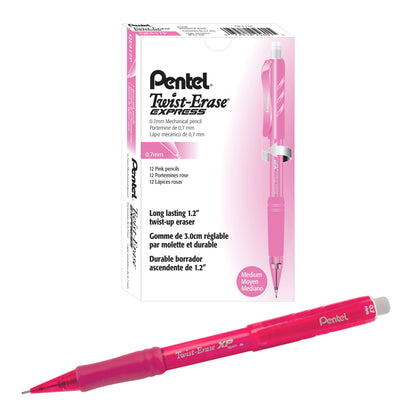 Twist-Erase EXPRESS Mechanical Pencil (0.7mm) Pink Barrel (NEW COLOR) (QE417P)