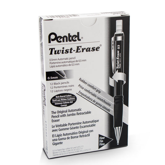 Twist-Erase III Mechanical Pencil (0.5mm), Black Barrel (QE515A)
