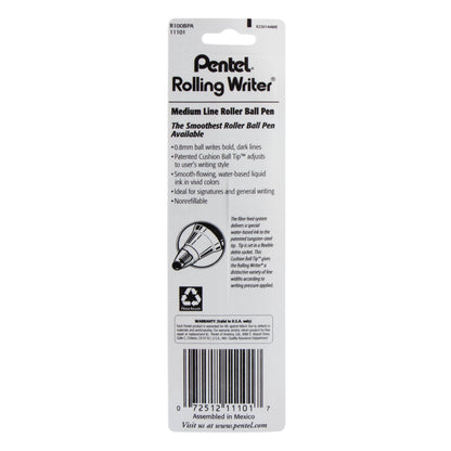 Rolling Writer Roller Ball Pen Medium Line, Black Ink 1-Pk (R100BPA)