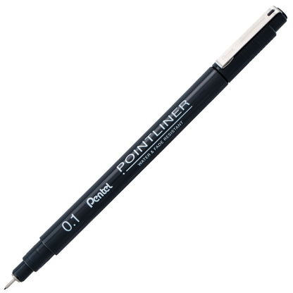 Pentel Arts Pointliner Pen, 0.1mm, Black Ink (S20P-1A)