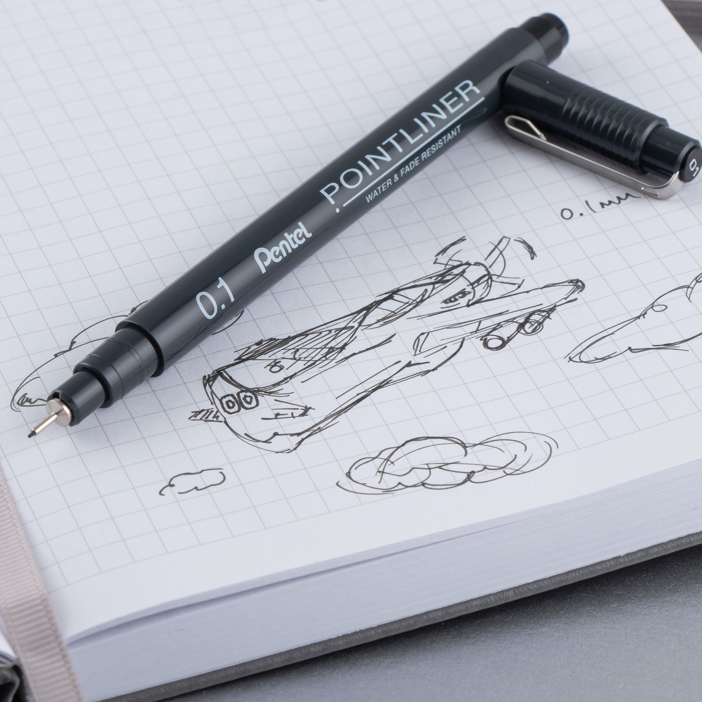 Pentel Arts Pointliner Pen, 0.1mm, Black Ink (S20P-1A)