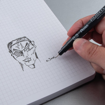 Pentel Arts Pointliner Pen, 0.3mm, Black Ink (S20P-3A)