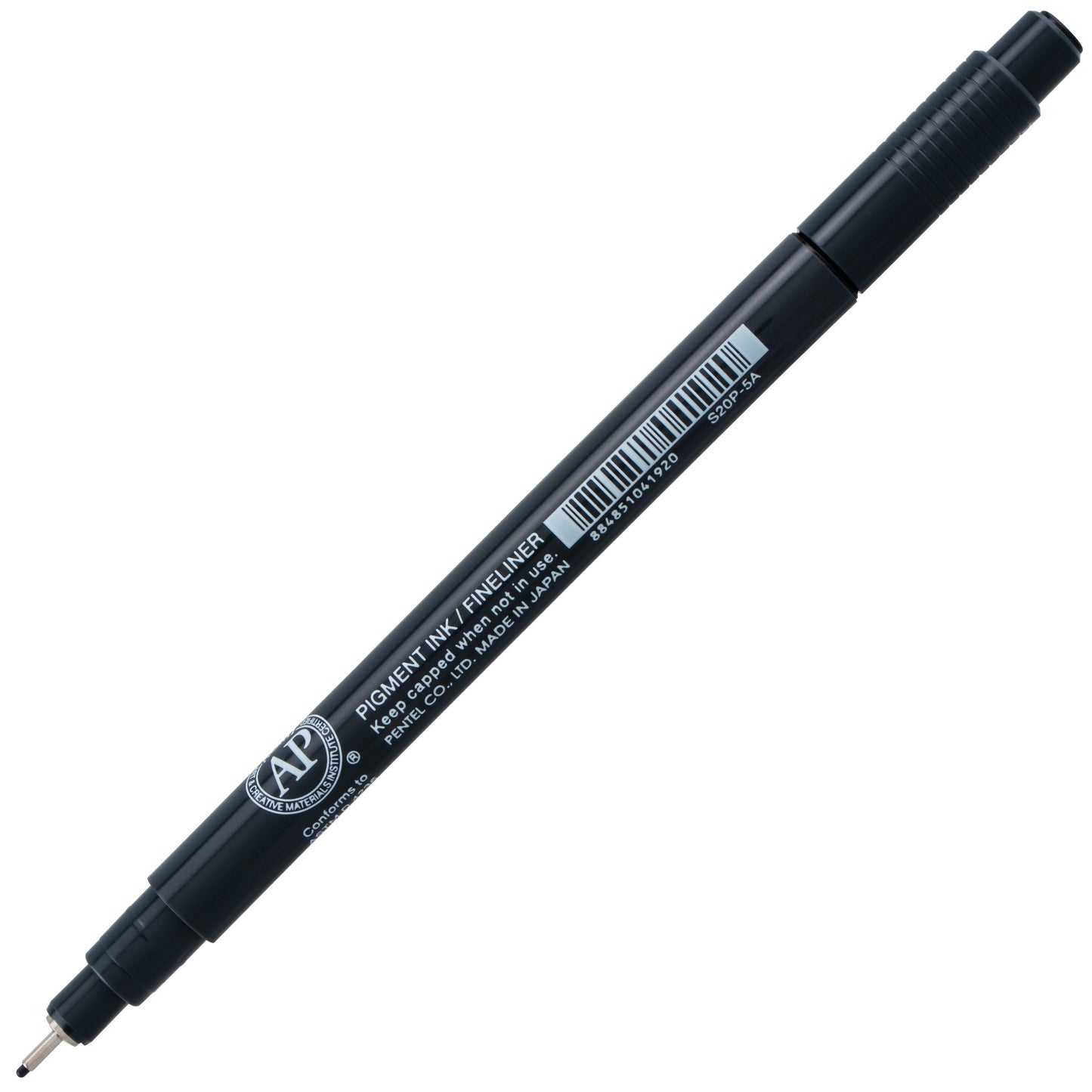 Pentel Arts Pointliner Pen, 0.5mm, Black Ink (S20P-5A)