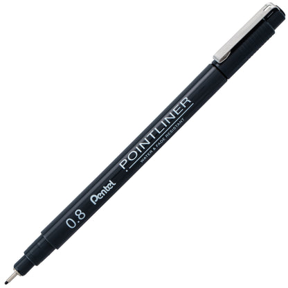 Pentel Arts Pointliner Pen, 0.8mm, Black Ink (S20P-8A)