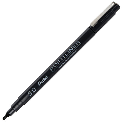 Pentel Arts Pointliner Pen, 3.0 mm Calligraphy Tip, Black Ink (S20P-C30A)
