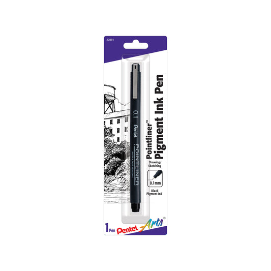 Pentel Arts Pointliner Pen, 1-Pack, 0.1mm, Black Ink (S20P1BPA)