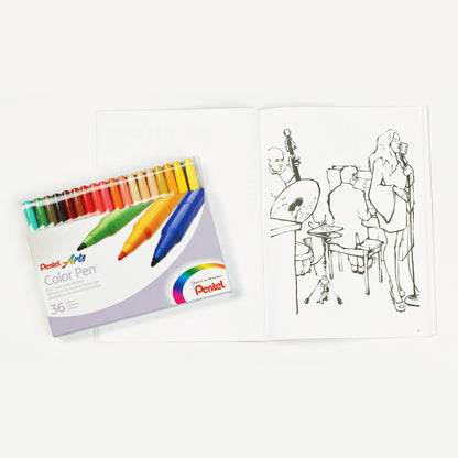 Pentel Arts Color Pen 12-Color Set (S360-12)