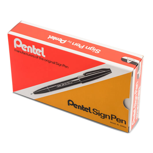 Pentel Arts Sign Pen Fiber-Tipped Pen, Black Ink (S520-A)