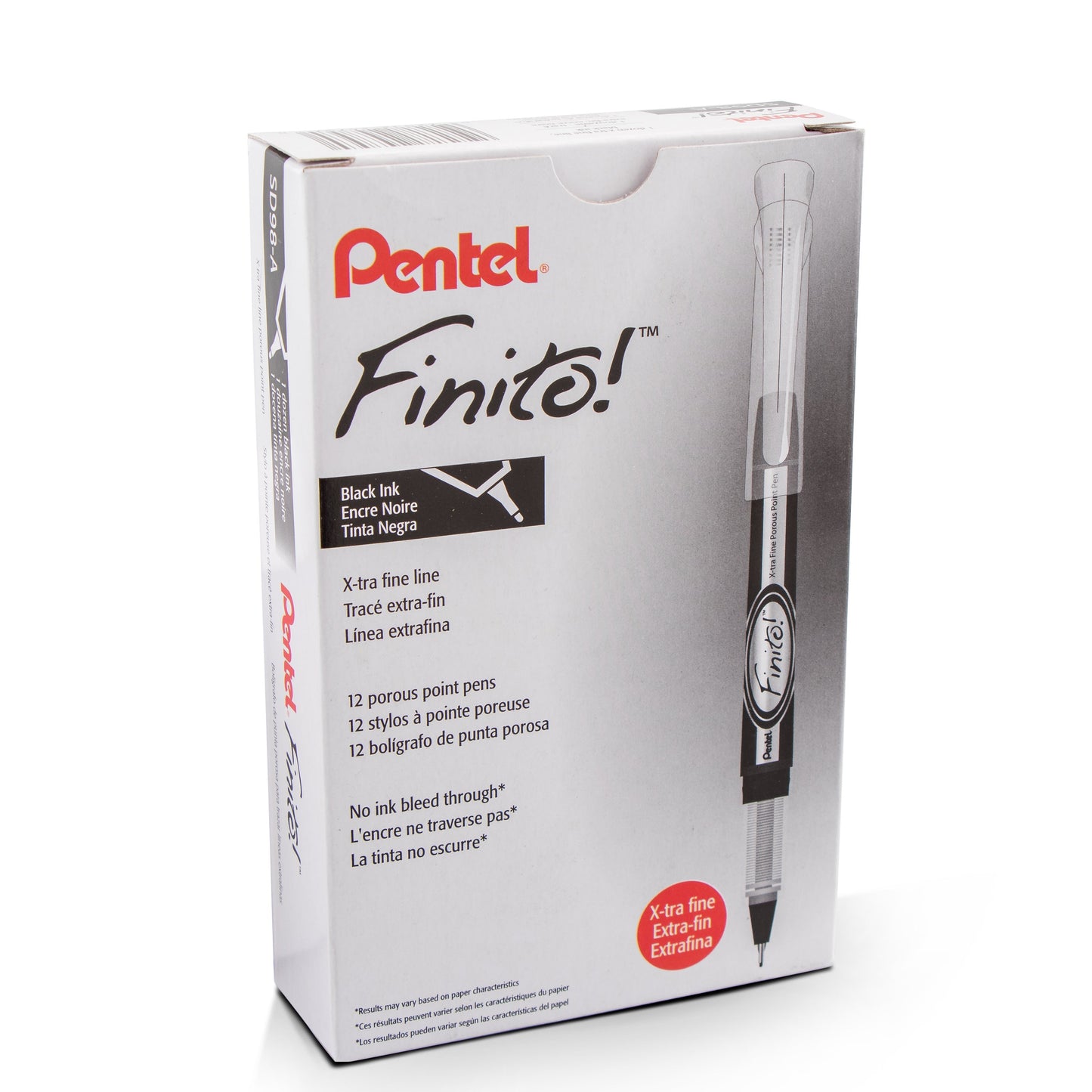 FINITO! Porous Point Pen X-tra Fine Point Tip, Black Ink (SD98-A)