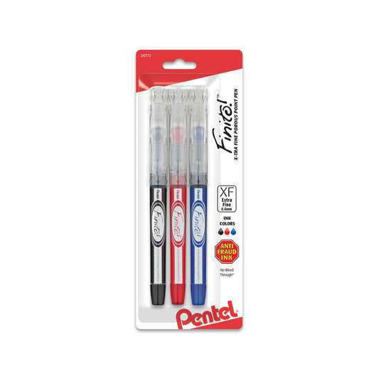 FINITO! Porous Point Pen X-tra Fine Point Tip, Assorted Ink (A/B/C), 3-Pk (SD98BP3M)