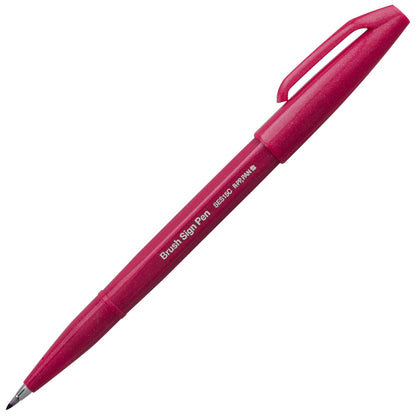 Pentel Arts Sign Pen Brush, Open Stock, Burgundy Ink (SES15C-B2)