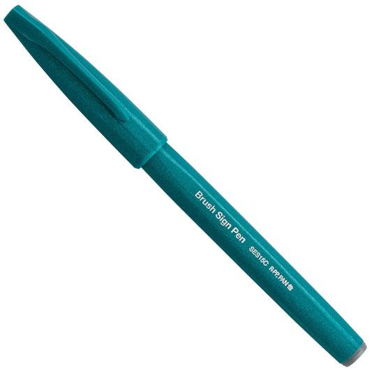 Pentel Arts Sign Pen Brush, Open Stock, Turquoise Green Ink (SES15C-D3)