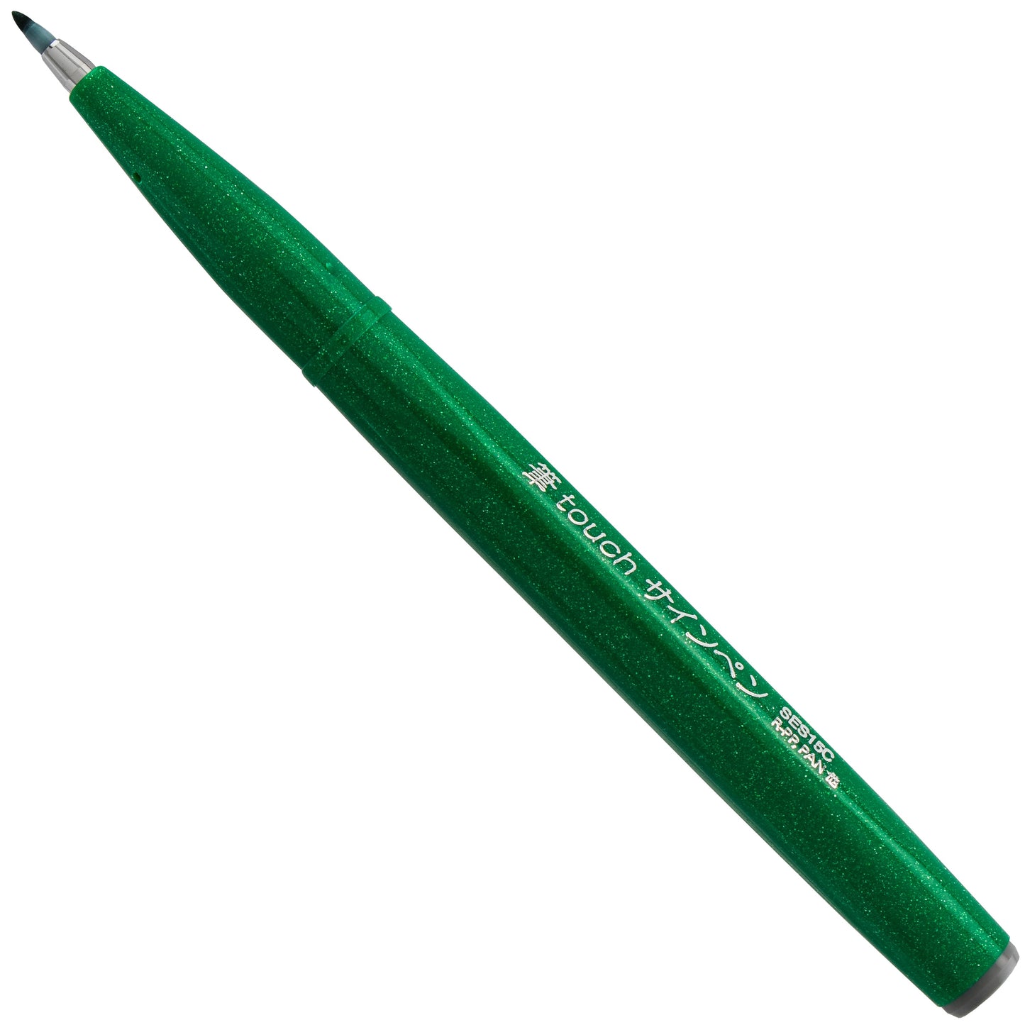 Pentel Arts Sign Pen Brush Tip, Green Ink (SES15C-D)
