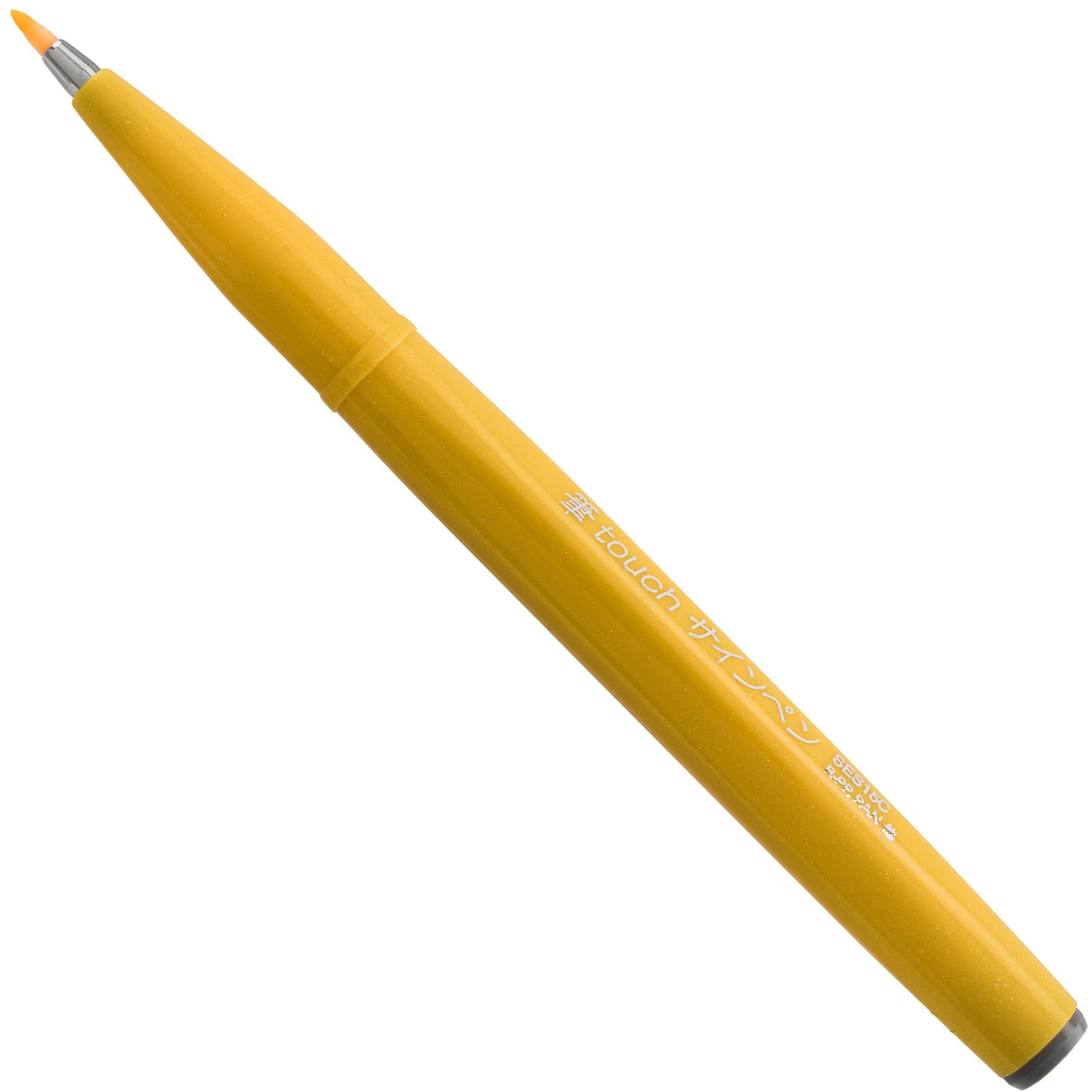 Pentel Arts Sign Pen Brush Tip, Yellow Ink (SES15C-G)