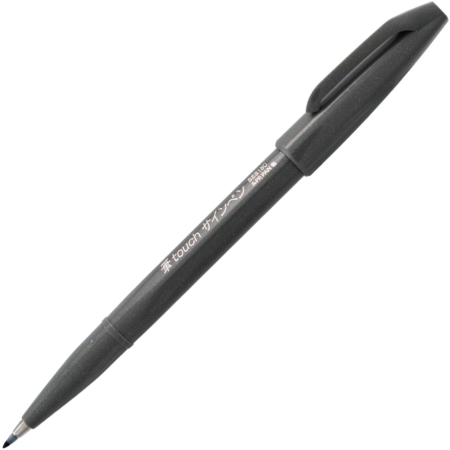 Pentel Arts Sign Pen Brush Tip, Gray Ink (SES15C-N)