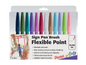 Pentel Arts Sign Pen Brush Tip, Assorted Colors (CA/D2/D3/V2/P2/B2/N2/E2/S2/S3/K/P3), 12-Pk Plastic BOX (SES15C2PC12)