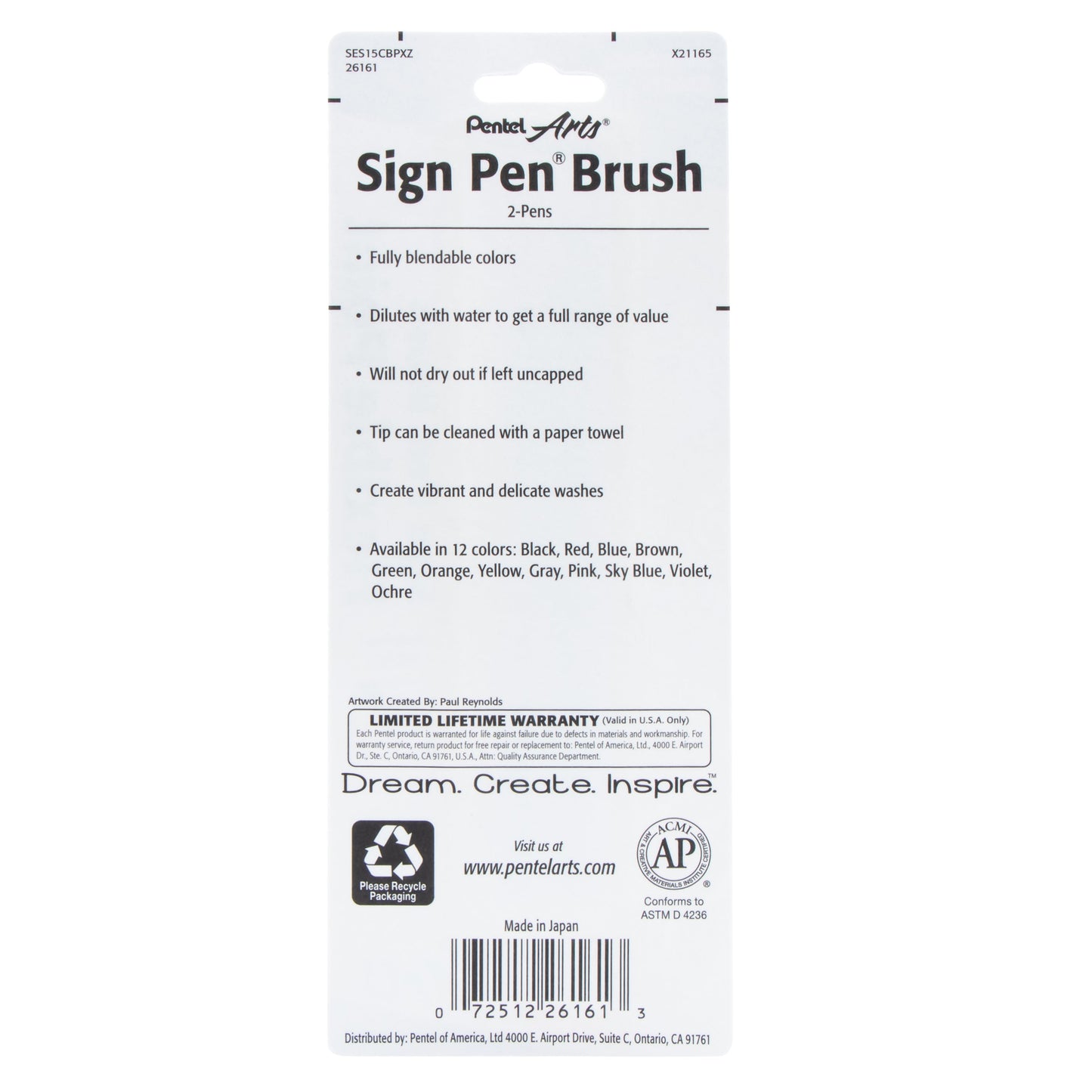 Pentel Arts Sign Pen Brush Tip, Gold/Silver, 2-Pk (SES15CBPXZ)