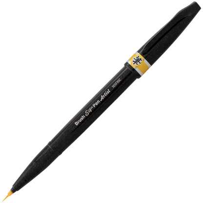 Pentel Arts Sign Pen Micro Brush, Yellow Ink (SESF30C-G)