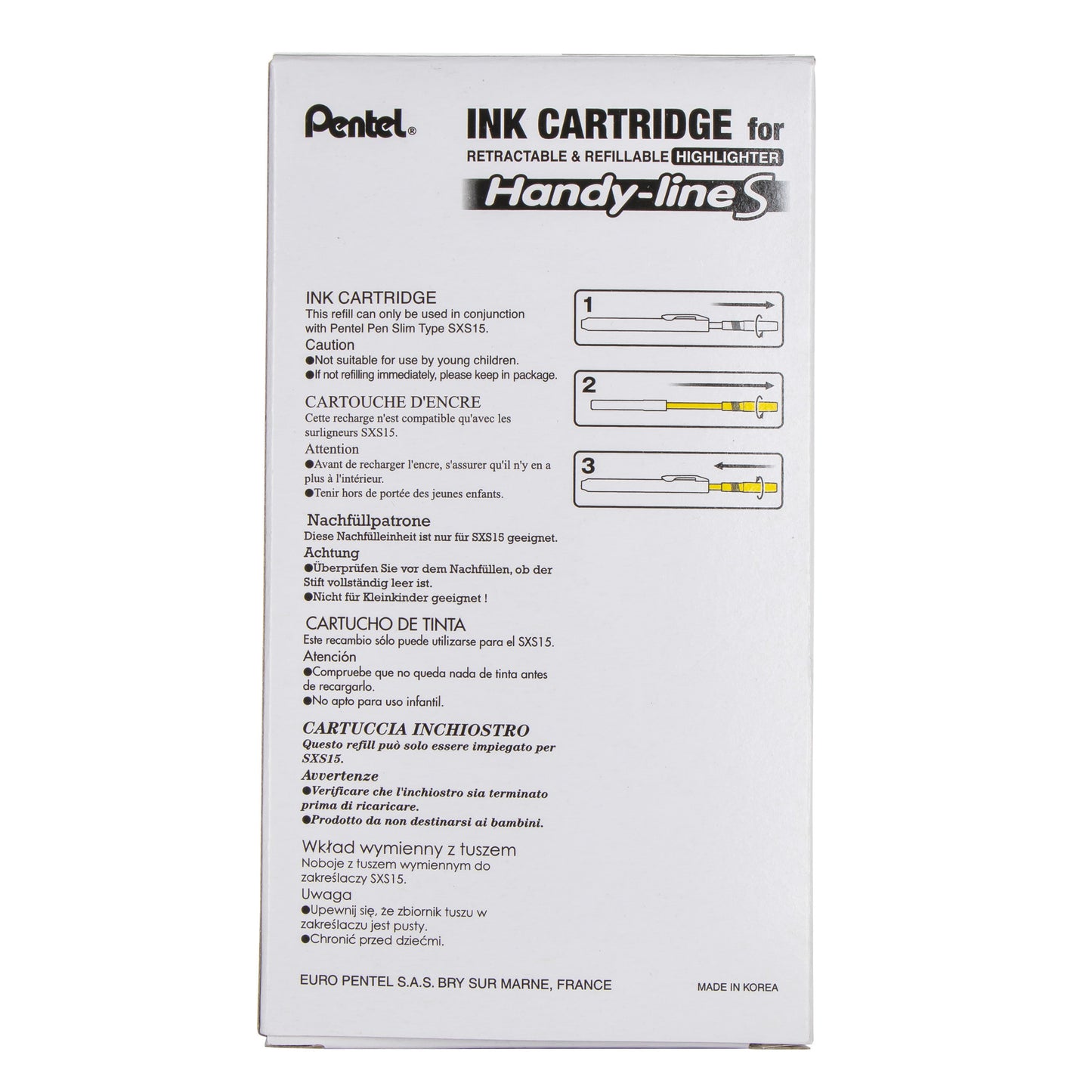 Refill for Handy-Line S Highlighter, Yellow Ink (SLR3-G)