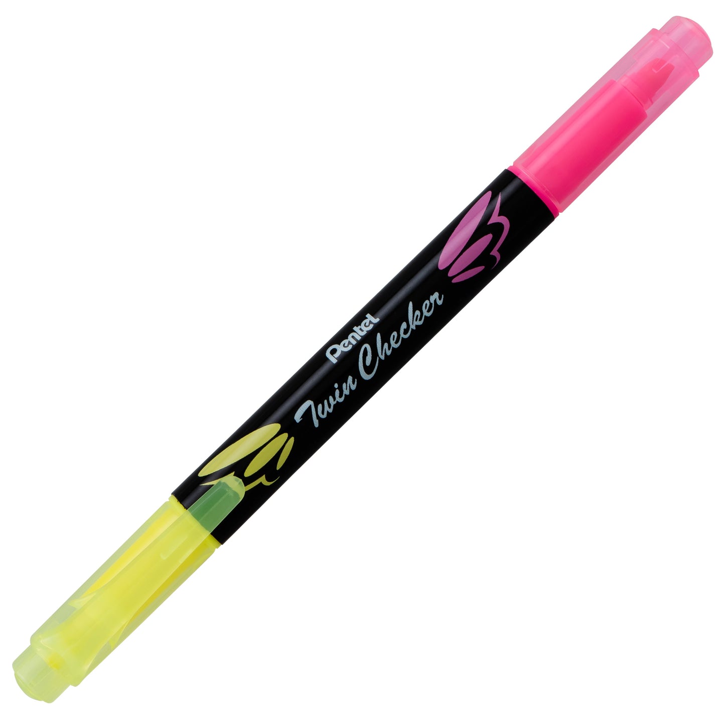 Twin Checker Dual-tip Highlighter, Chisel Tip, Yellow/Pink Ink (SLW8-GP)