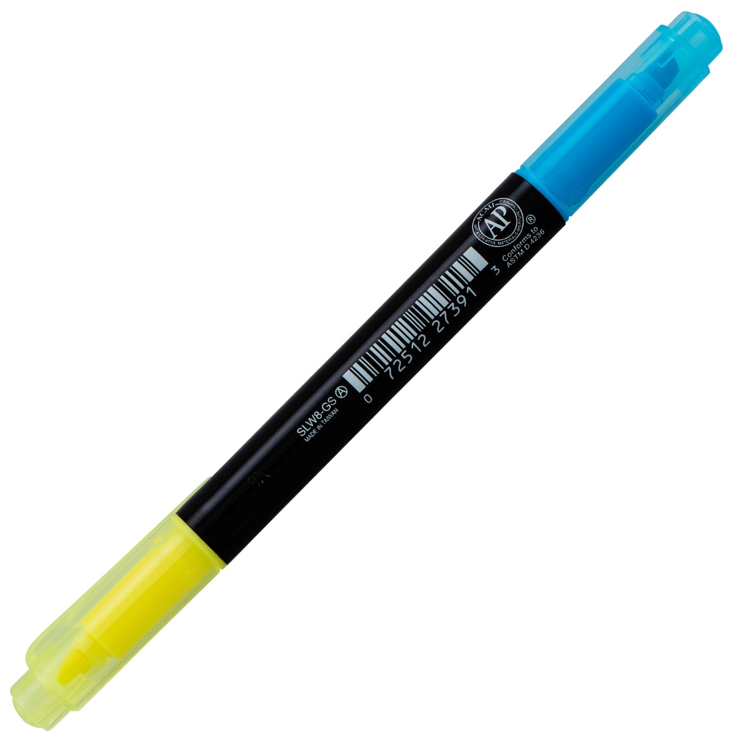 Twin Checker Dual-tip Highlighter, Chisel Tip, Yellow/Blue Ink (SLW8-GS)