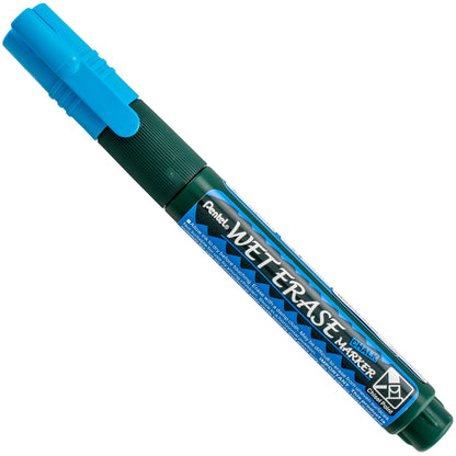 Pentel Arts Wet Erase Chalk Marker, Chisel Tip, Blue Ink (SMW26-C)