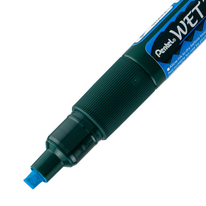 Pentel Arts Wet Erase Chalk Marker, Chisel Tip, Blue Ink (SMW26-C)