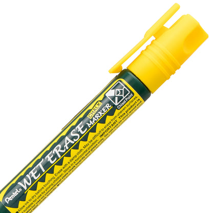 Pentel Arts Wet Erase Chalk Marker, Chisel Tip, Yellow Ink (SMW26-G)