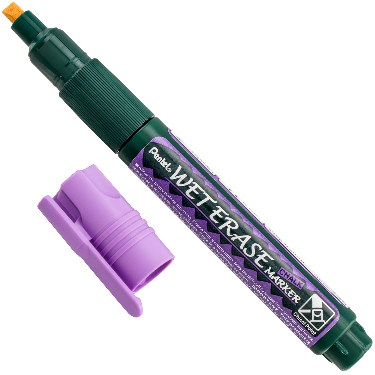 Pentel Arts Wet Erase Chalk Marker, Chisel Tip, Violet Ink (SMW26-V)