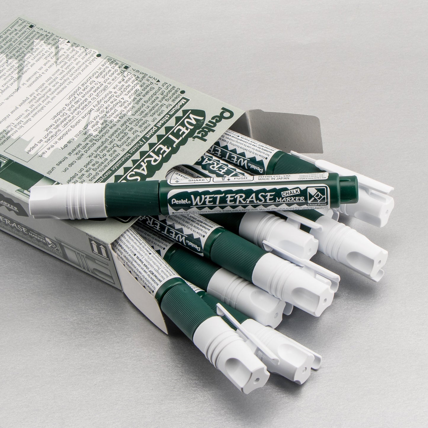 Pentel Arts Wet Erase Chalk Marker, Chisel Tip, White Ink (SMW26-W)