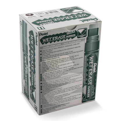 Pentel Arts Wet Erase Chalk Marker, Jumbo Tip, Black Ink (SMW56-A)