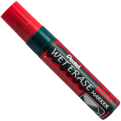 Pentel Arts Wet Erase Chalk Marker, Jumbo Tip, Red Ink (SMW56-B)
