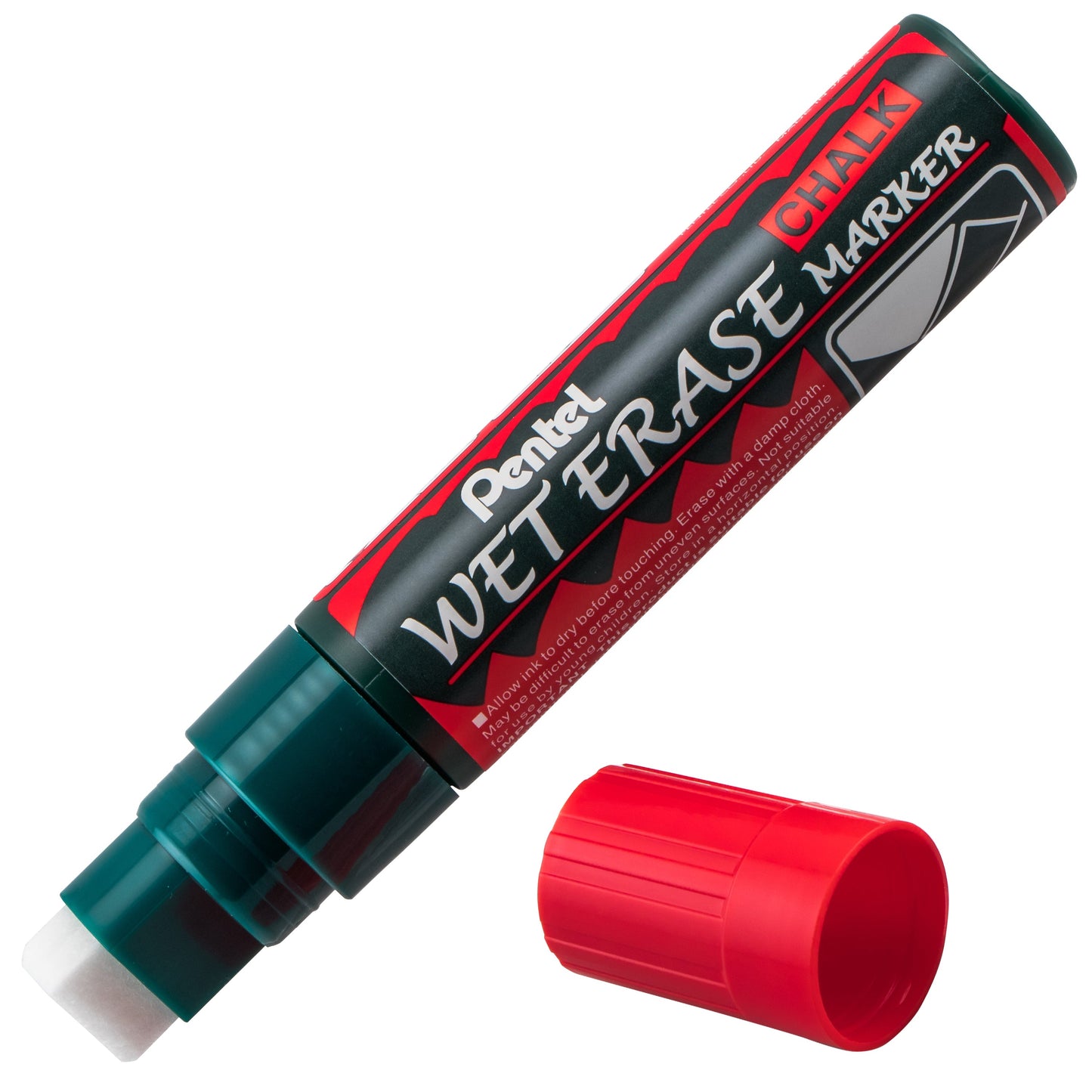 Pentel Arts Wet Erase Chalk Marker, Jumbo Tip, Red Ink (SMW56-B)