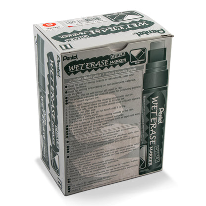 Pentel Arts Wet Erase Chalk Marker, Jumbo Tip, Red Ink (SMW56-B)